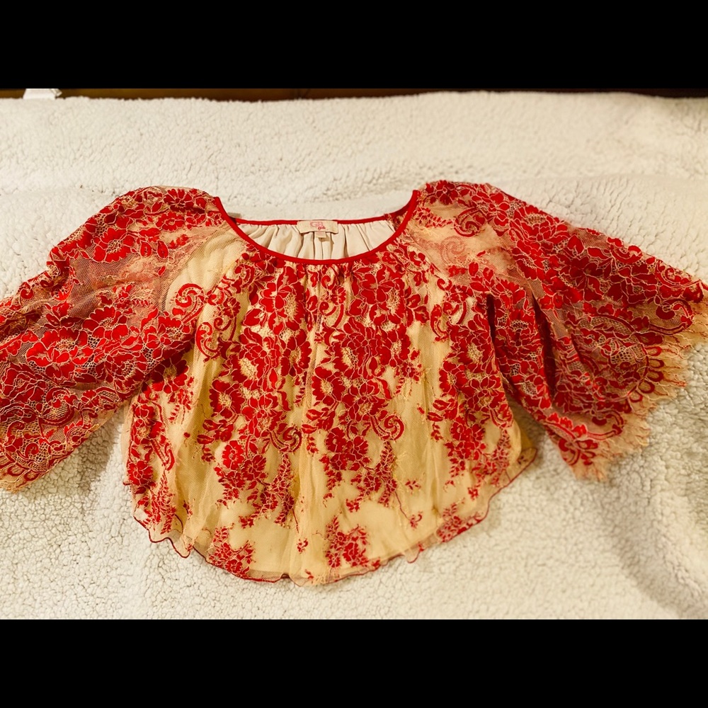 GB Girls two-toned lace blouse